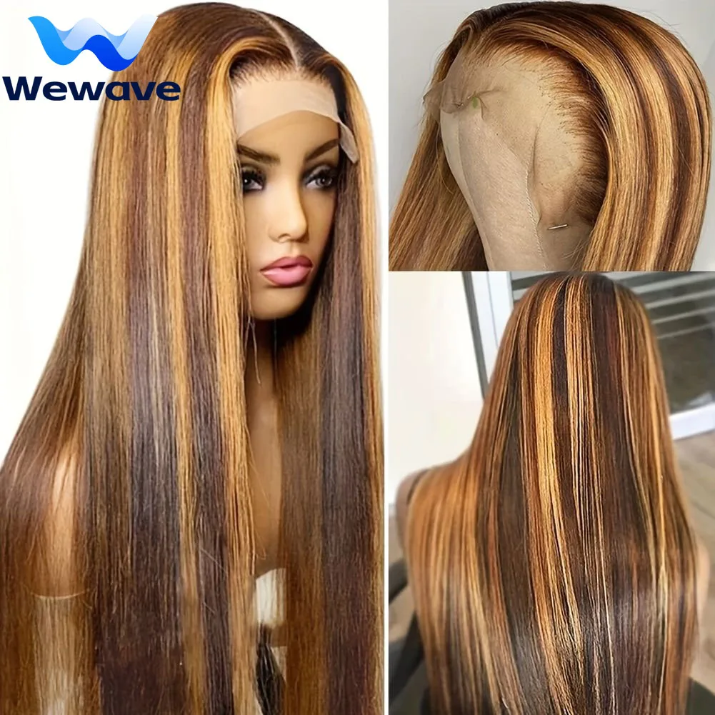

Wewave Highlight Wig Human Hair P4/27 Bone Straight Human Hair Wigs 13x4 13x6 Hd Lace Frontal Wig Brazilian Wigs Original