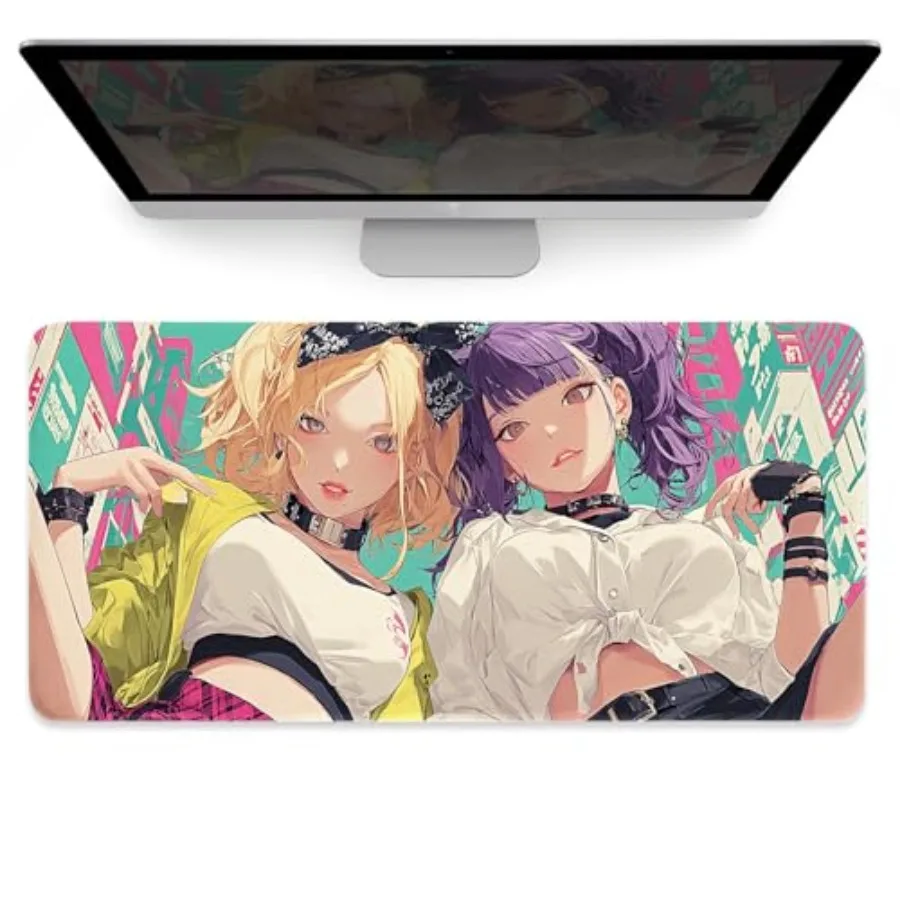 Anime Large Mouse Pad XL, Shibuya Sexy Girl Extra Large Mouse Mat, Office Keyboard Mats XXL, Gaming Laptop Accessoires, 4mm Thi