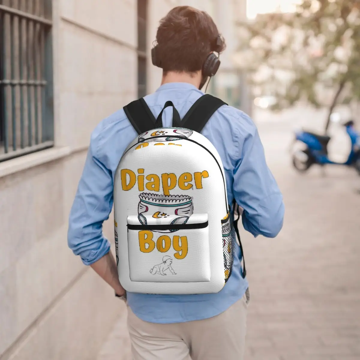 

Diaper Boy Backpack Boys Girls BookBag Kids School Bag Laptop Shoulder Bags for Men Women