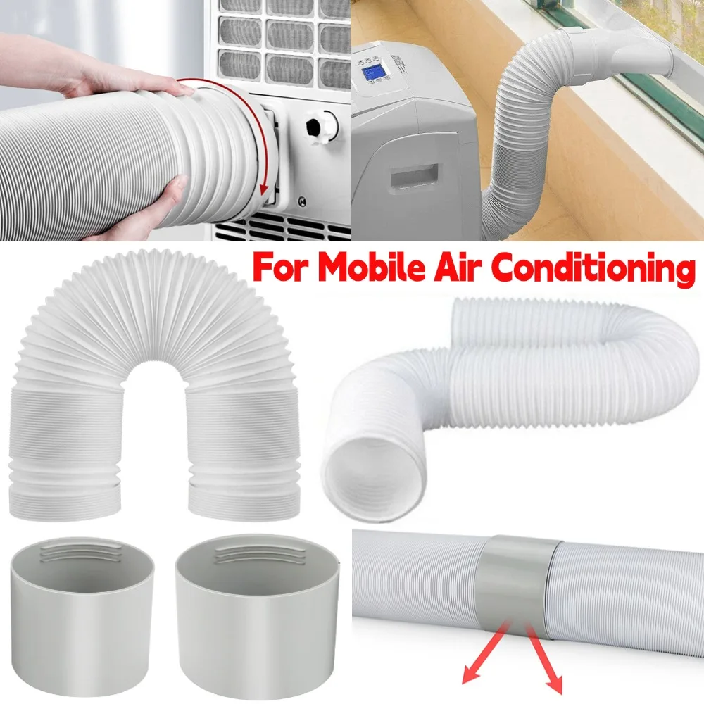 Universal Duct Extension Pipe Flexible Air Conditioner Exhaust Hose Accessories 130/150mm Pipe Connector Threaded Tube Interface image 3