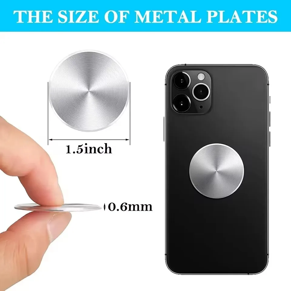 Thin Metal Plate Disk For Magnetic Car Phone Holder Iron Sheet Sticker Disk For Magnet Tablet Desk Phone Car Stand Mount Round - view 3