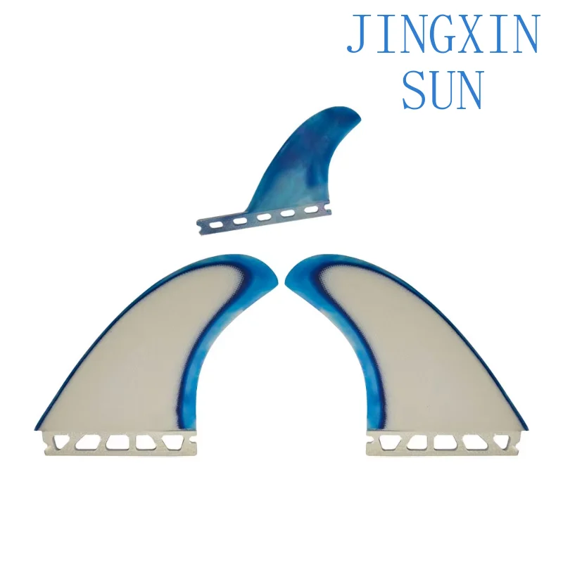 Wholesale Neon Color Surfboard Fins Set Thruster and Two Tab Fiberglass Honeycomb Foam Water Surfing Three Fins