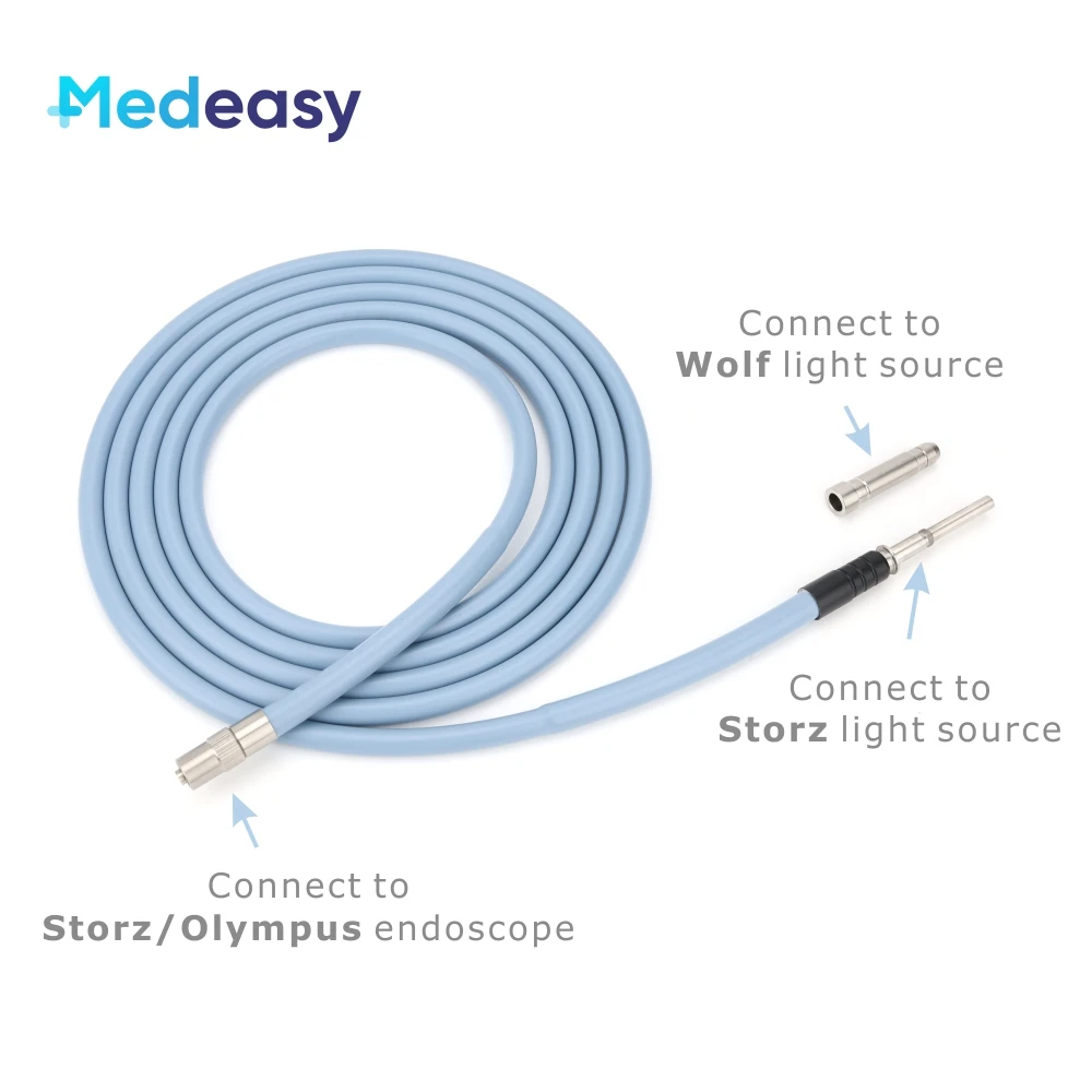 Light Guide Cable 2.5m 3m Rigid Endoscope Led Cold Light Source 4mm Fiber Optic Cable