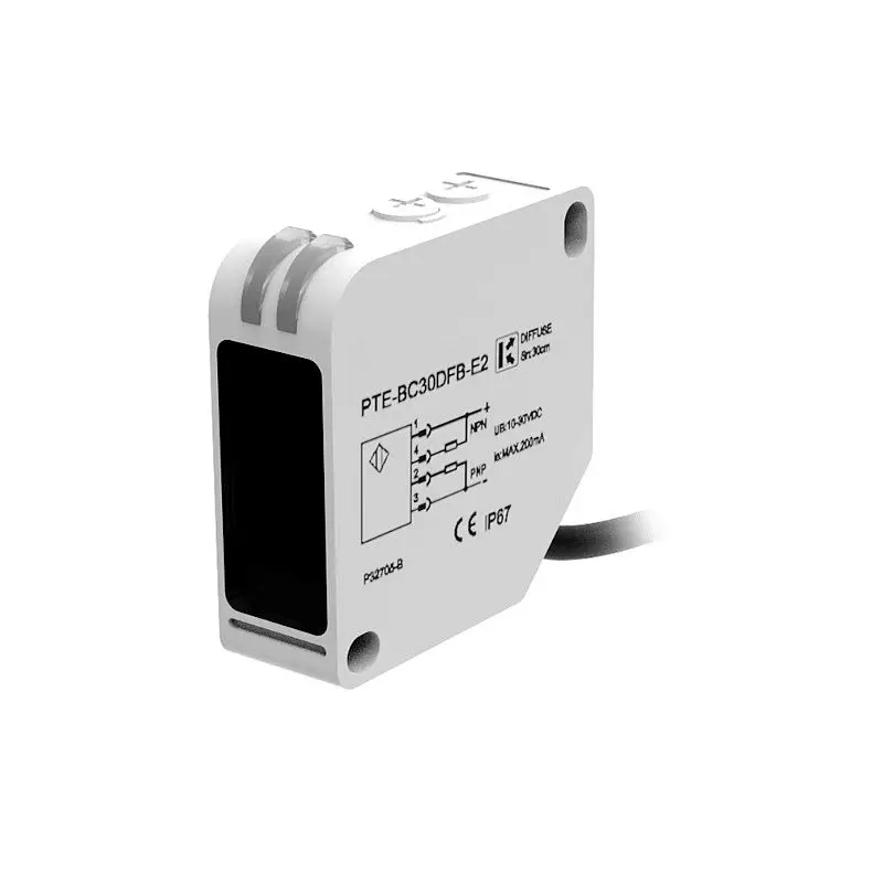 PTE-BC200DFB-E2 Diffuse reflection photoelectric sensor DC 4-wire NPN + PNP output PTE-BC200DFB-E2 PTE-BC30DFB-E2