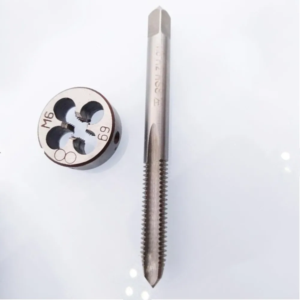 2PCS/SET HSS M6 X 1mm Tap & M6 X 1.0mm Die Metric Thread Left Hand Tool For Unalloyed And Low Alloyed Steel Zinc Alloys