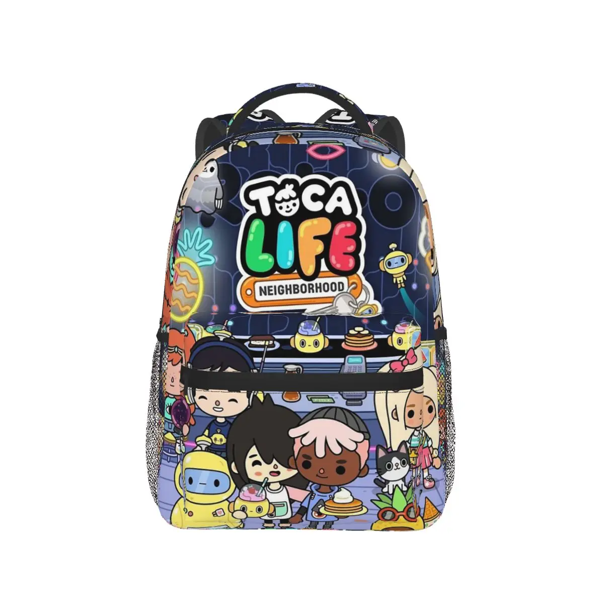 Toca Boca 배낭 소년 소녀 Bookbag 학생 학교 가방 만화 노트북 배낭 숄더 백 대용량