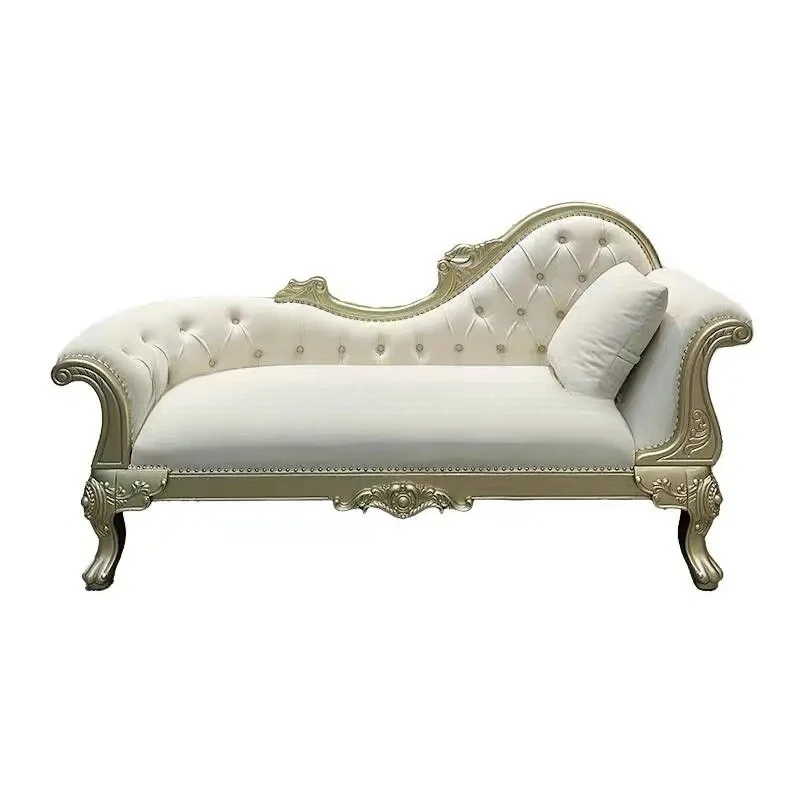 d29  Solid Wood Carving Flower Living Room Princess Chair French Bedroom Bedside Couch Leisure Fabric Recliner Sofa