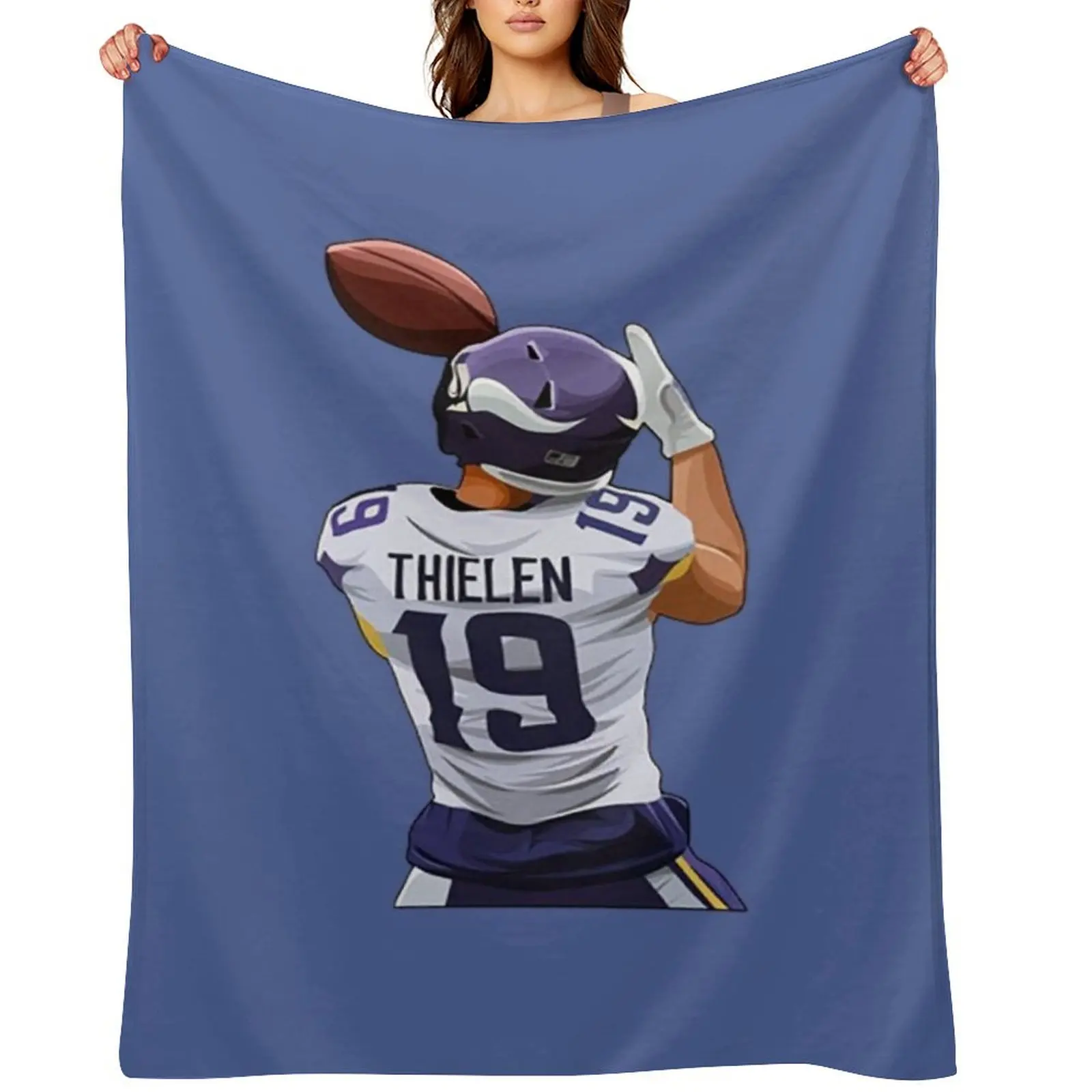 

Thielen#19 Wide Receiver Throw Blanket blankets and throws Shaggy Nap Plaid on the sofa Blankets
