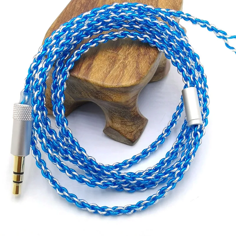 Cavo di ricambio fai da te da 1,2 m Cavo aggiornato placcato argento da 3,5 mm Cavo a 4 fili per la riparazione Cavo per auricolari HIFI fai-da-te