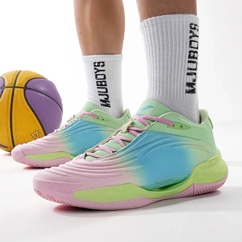 คุณภาพสูงผู้ชายรองเท้าบาสเก็ตบอลสําหรับผู้หญิงหนังบาสเกตบอลรองเท้าผ้าใบผู้ชายกลางแจ้งยาง Anti SLIP กีฬารองเท้าชาย