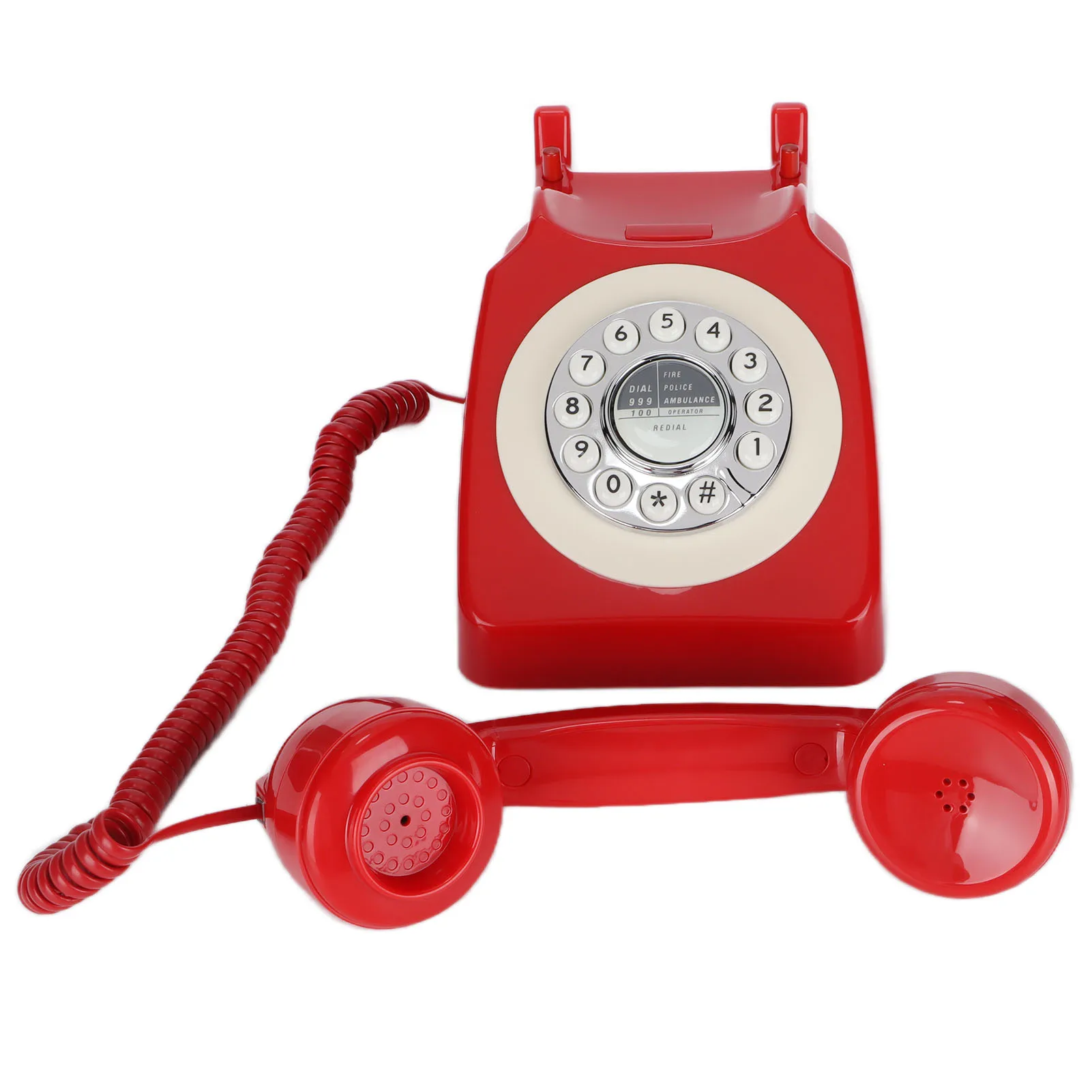 Premium Retro Telephone Corded Home Phone Classic Vintage Old Wired Landline Phone for Home Office Cafe Bar Decoration Daily Use