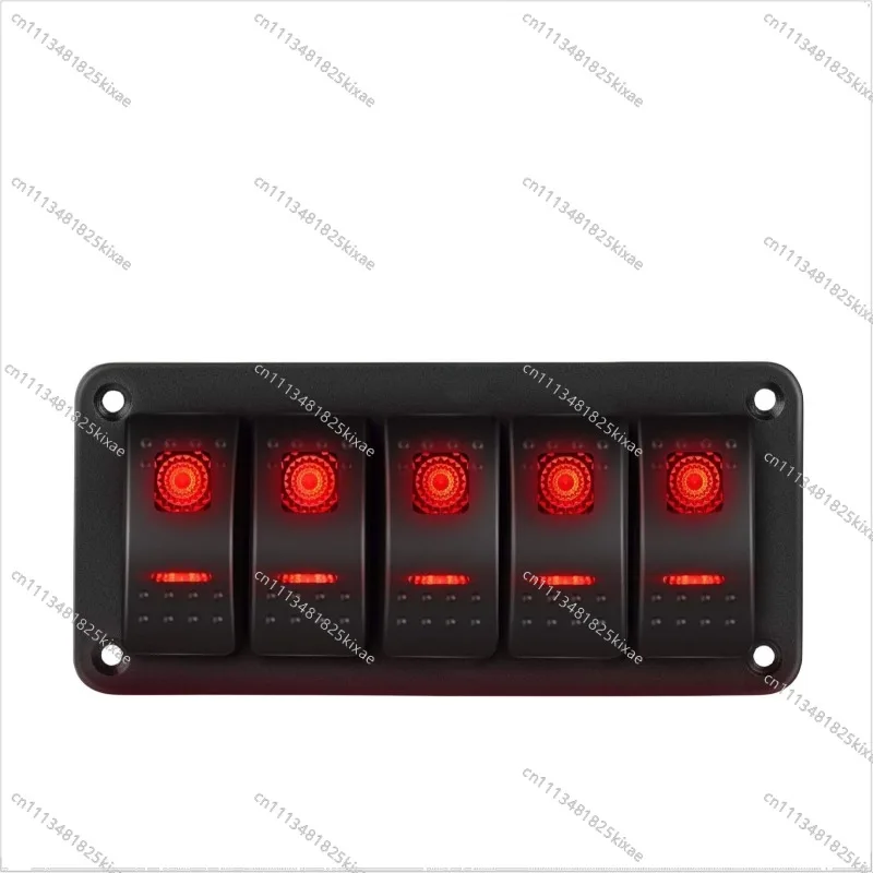 For 5 Position Switch Ship Rocker Panel Car Retrofit 5 Position Swing Switch Panel Marine Waterproof Ship Type Car