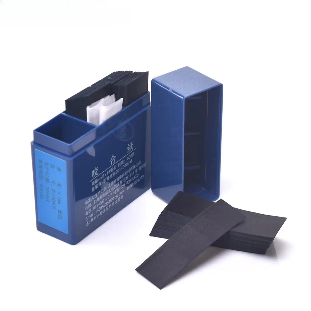 600PCS Cellulose Paper-EN149-2001 Dentist Material Red/Blue Double Sided Hinged Paper Strip Dentals Hinged Paper