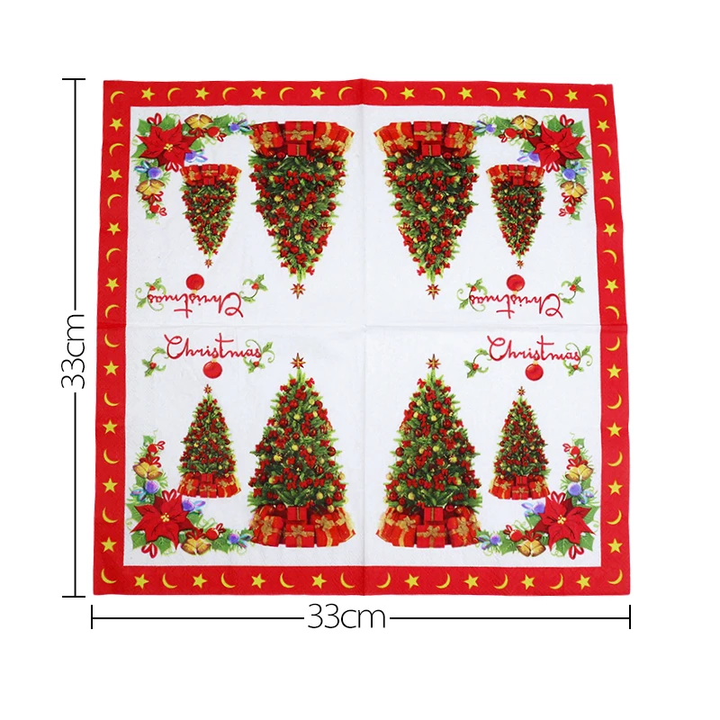 20Pcs Merry Christmas Napkin Santa Claus Snowman Table Napkin Xmas Disposable Tableware Christmas Decorations For Home Navidad