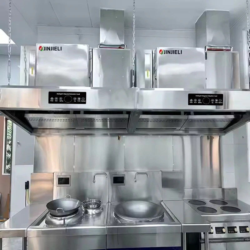 201Stainless Steel Range Hood Over 98% Smoke Remove Rate for Commercial Kitchen 3500M³/h
