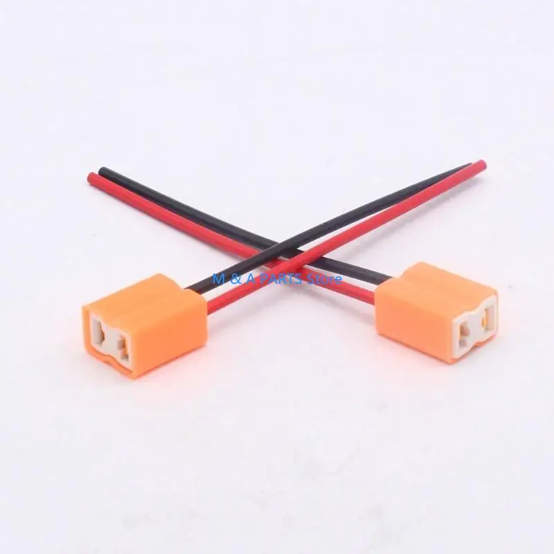 U1JF 2pcs Ceramic H7 Headlight Adapter Repair Plug Sockets DC12V 24V 2-Wires Headlight Bulb Ceramic Socket Plug Connector