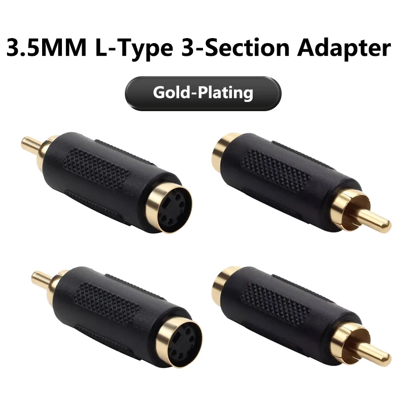 5/20ชิ้นปลั๊กคอมโพสิต RCA ตัวผู้ไปยังขั้วต่อ4ขา S-Video svideo ตัวเมียอะแดปเตอร์แปลงไฟอะแดปเตอร์เชื่อมหูฟัง AV