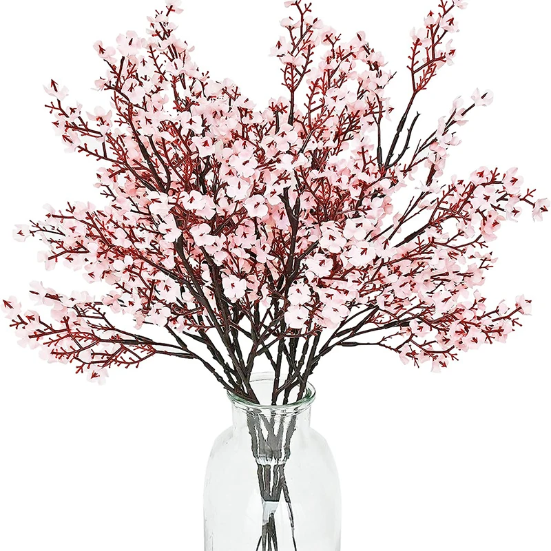 10PCS Artificial Plants Long Baby's Breath Christmas Decor Vase for Home Wedding Bridal Festival DIY Party Fake Plastic Flowers image 6