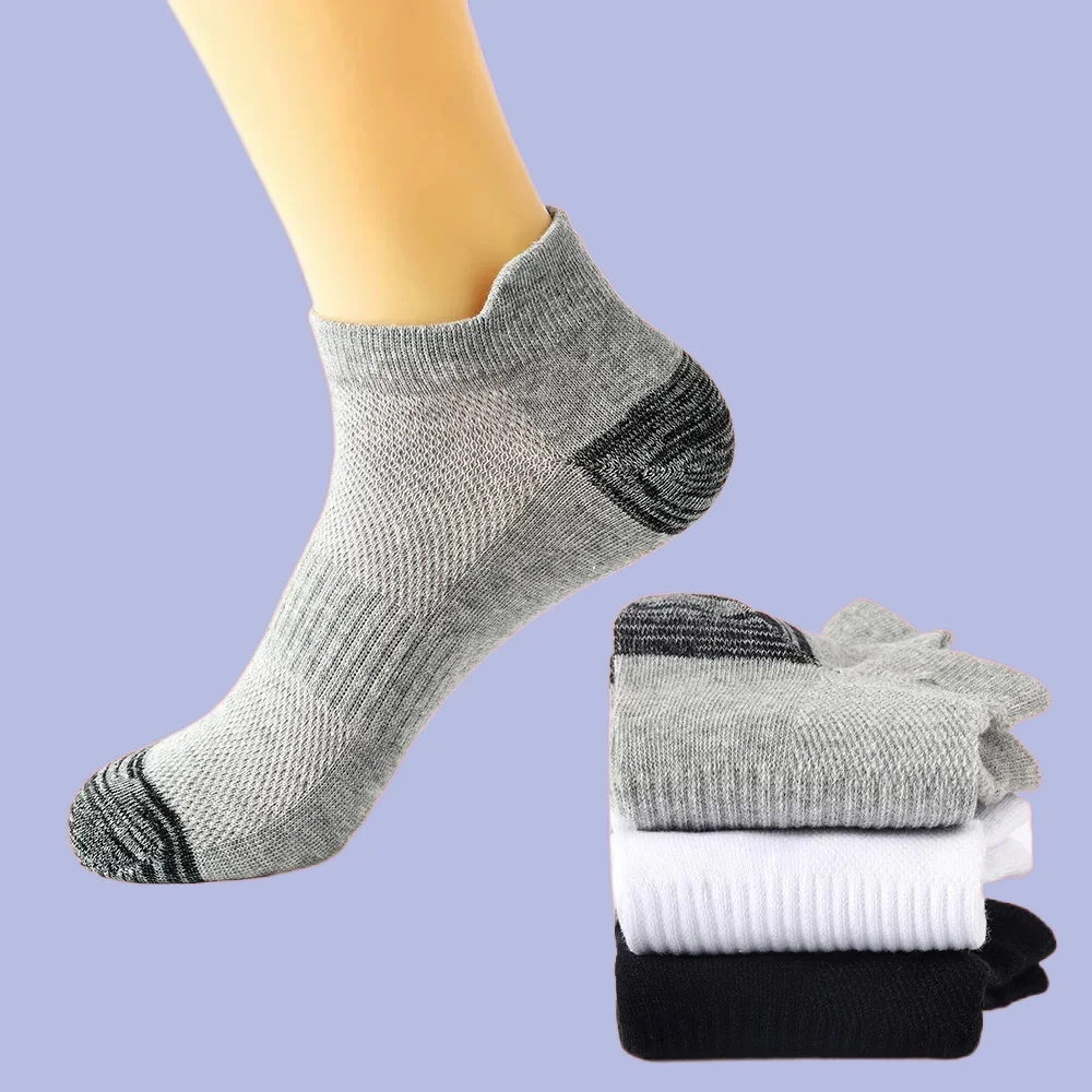 

6 Pairs 2024 New High Quality Men Ankle Socks Fashion Breathable Cotton Sports Socks Mesh Casual Athletic Thin Cut Short Socks