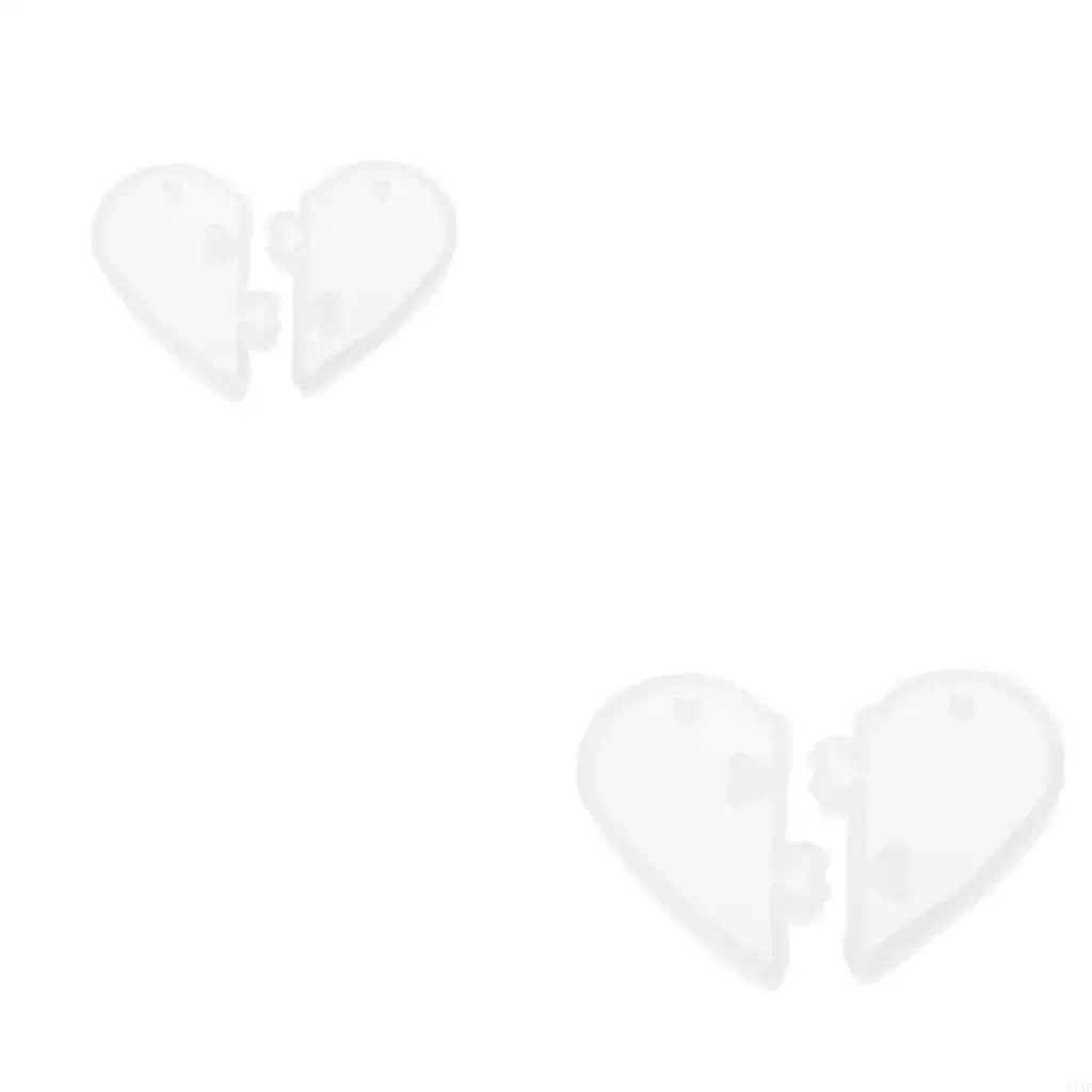 91AF Keychain Charms Epoxy Resin Molds Couples Heart Silicone Mold Decoration Making DIY Crafts Tools Valentine's Day Gift