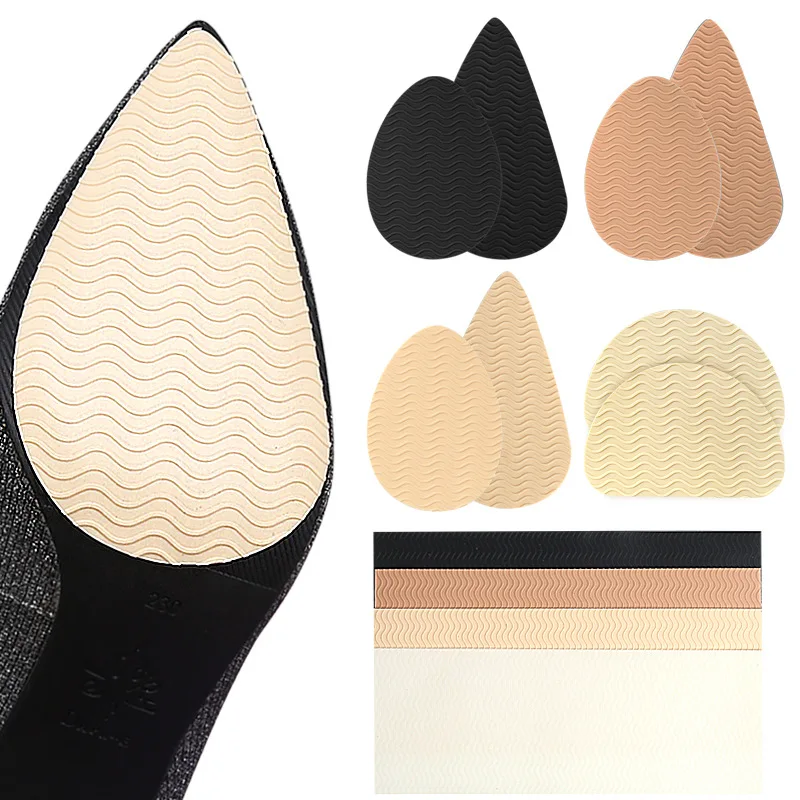 2Pcs=1Pair Non Slip Shoes Pads Self-Adhesive Shoe Grips Rubber Anti-Slip Insoles Stick Protector Silicone Resistant High Heels