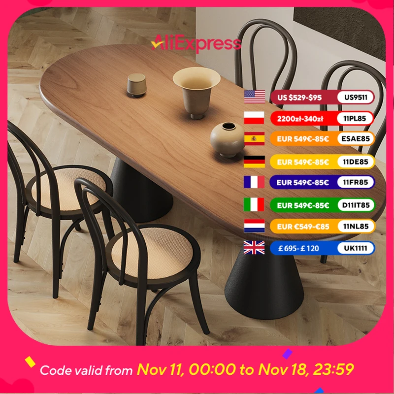 

Italian Nordic Dining Tables Oval Design Event Modern Luxury Dining Tables Salon House Wooden Tavoli Da Pranzo Furniture Home