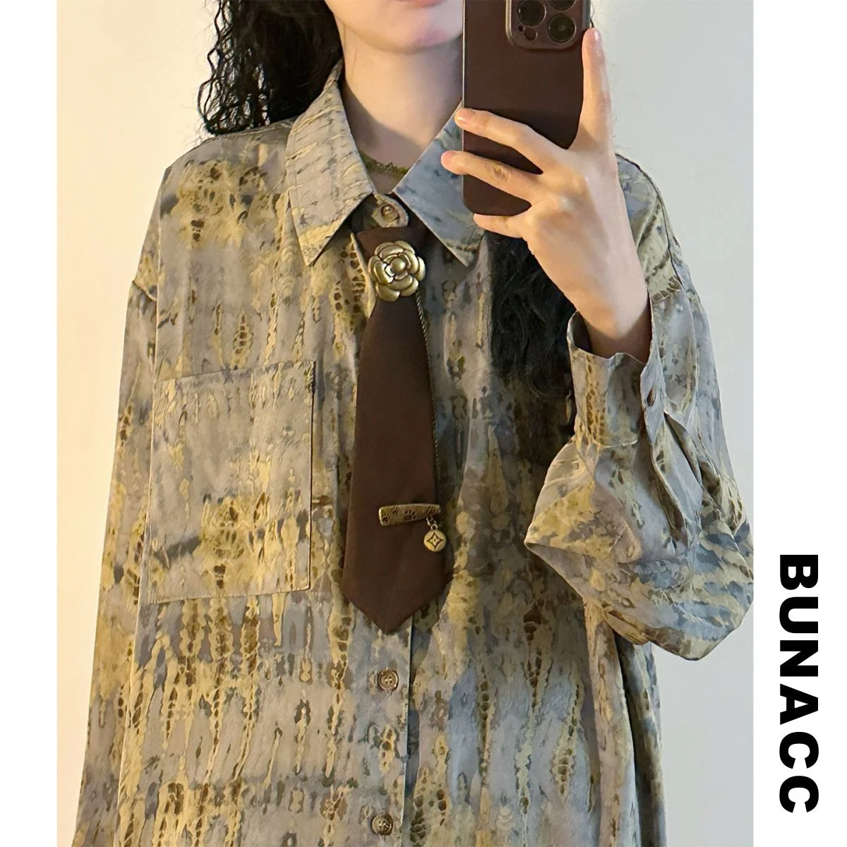 

Весна 2026: Женский свободный кардиган с длинным рукавом, повседневный, с принтом, в стиле High-End, нейтральный, свободного кроя