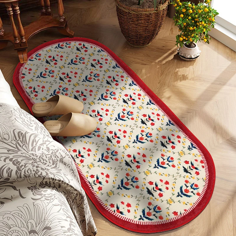 

Fluffy Bedroom Carpet Soft Oval Bedside Area Rugs for Living Room Non slip Floor Mat Kids Room Decor Carpets Alfombra 러그