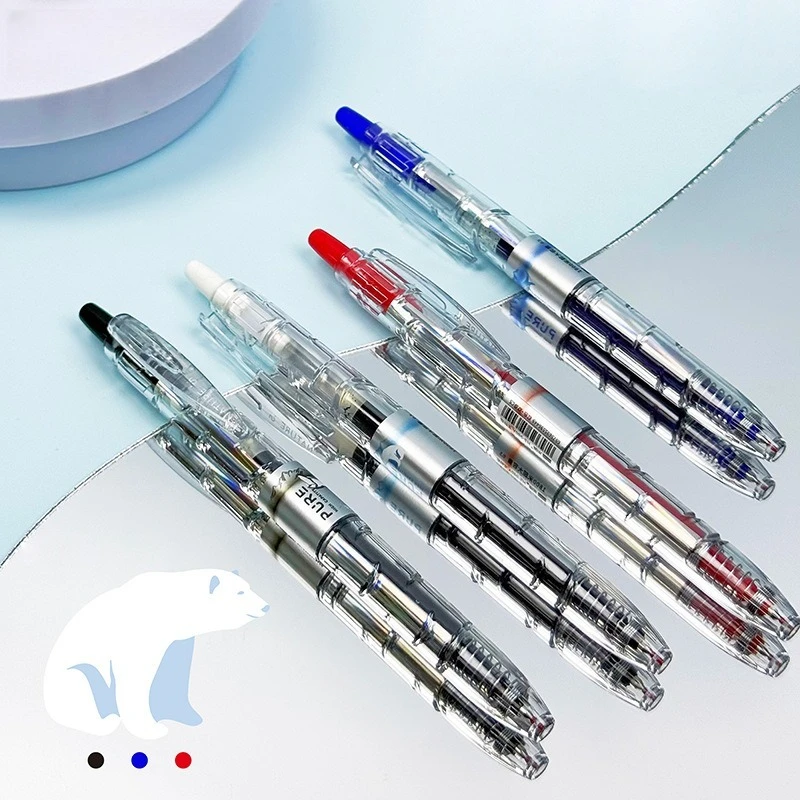 12PC Aurora Sci Fi Style Cyber Easter Egg Super Capacity Fast Drying CS Double Beads 0.5 Brushing Questions Black Red Blue Pen