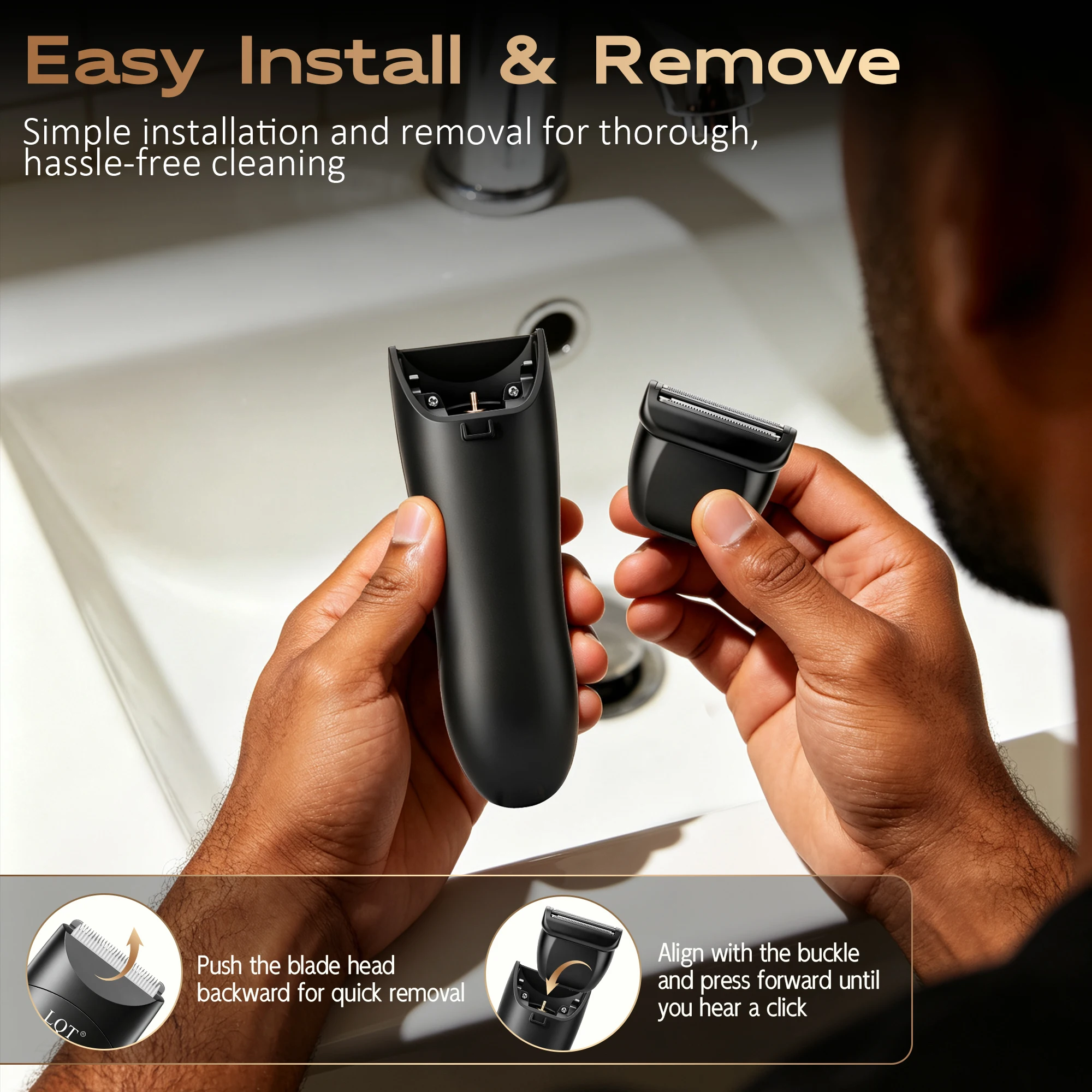 男性用ボディシェーバー、陰部用シェーバー、ひげ、胸、脇、腕、 - Body Trimmer のレビューと価格