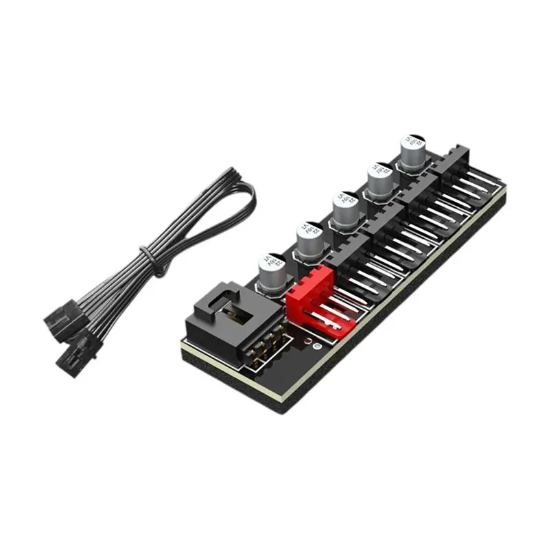 Efficient Desktop Cooling Fan Controller 5-Port Hub - PWM Splitter Adapter 1 To 5 For 4-Pin PWM Fans