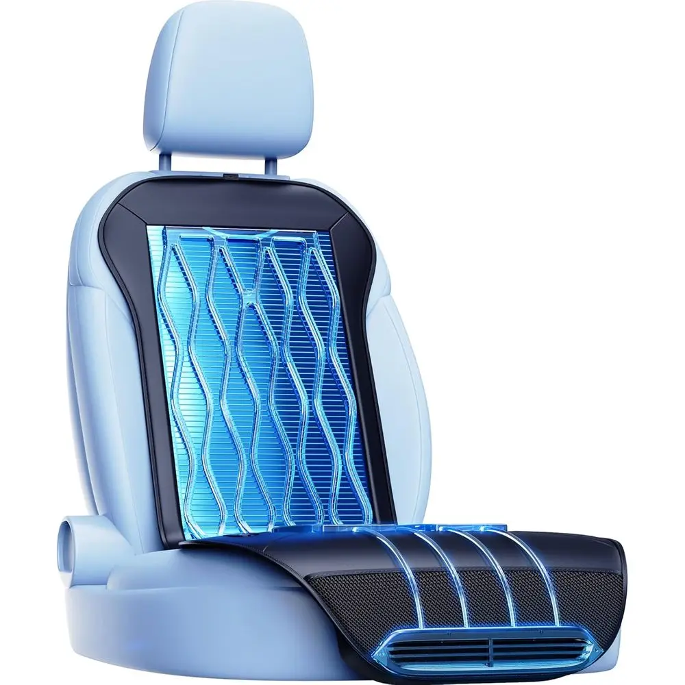 

2025 Upgraded ICY Seat, Semiconductor Ventilated Cooling Car Seat Cover(ront Seat),12V-24V Cooling Car Seat Cushion with 3 Temp