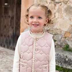 Dave Bella Children Girls Cotton Down Jacket 2024 Winter New Fashion Casual Kid Clothes Coat Padding Outerwear Warm  DB4243811