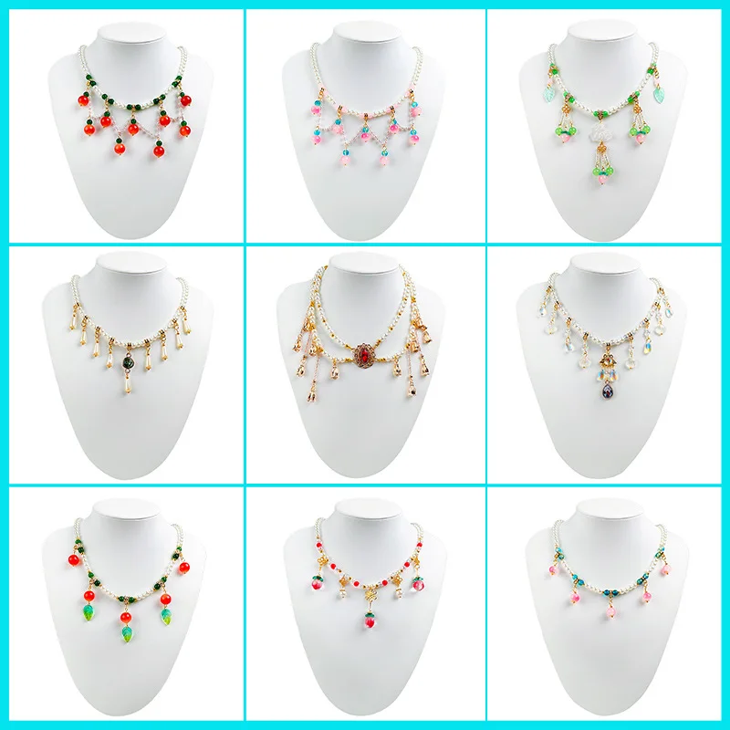 Kids' Ancient-Style Pearl Yingluo Collar - Fits Ming/Song/Tang Hanfu, Fairy Girls' Jewelry, Perfect for Photos/Performances.