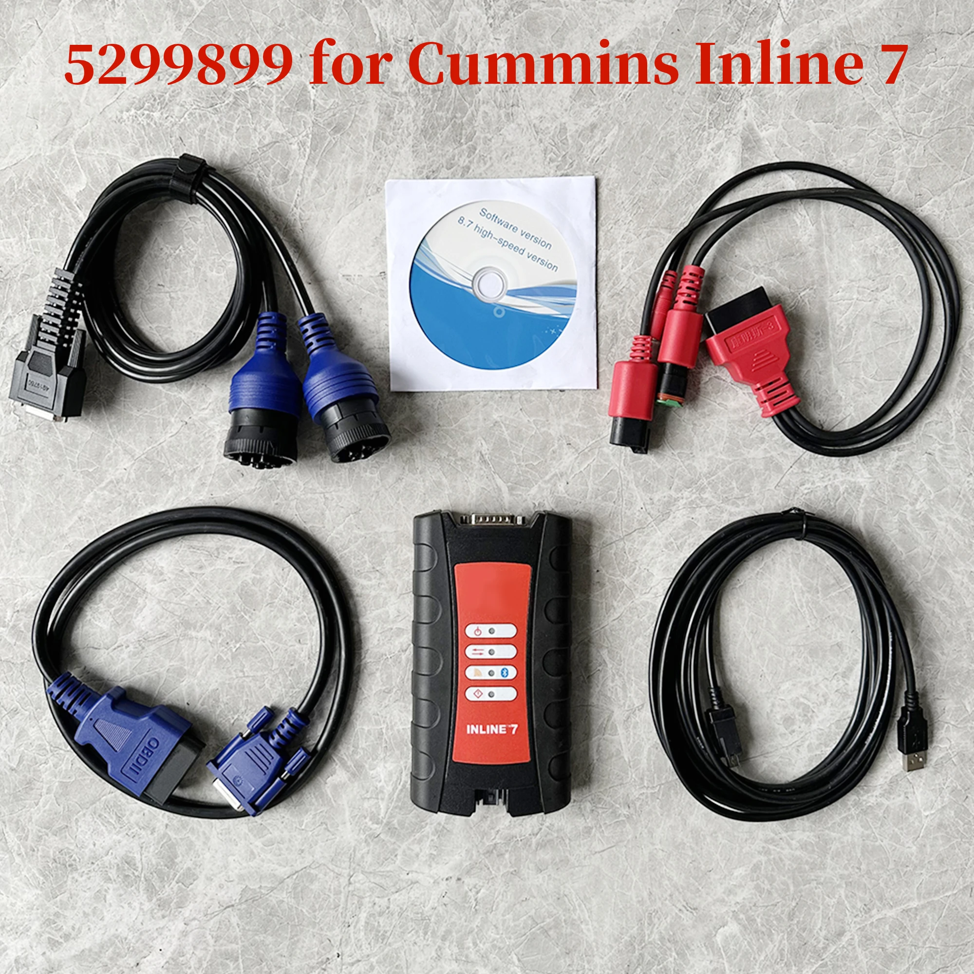 

5572620 5299899 для Cummins WIFI Inline 7-звеньный адаптер, диагностический инструмент для двигателя грузовика 5572620 v9.0 v8.9 v8.7, программное обеспечение