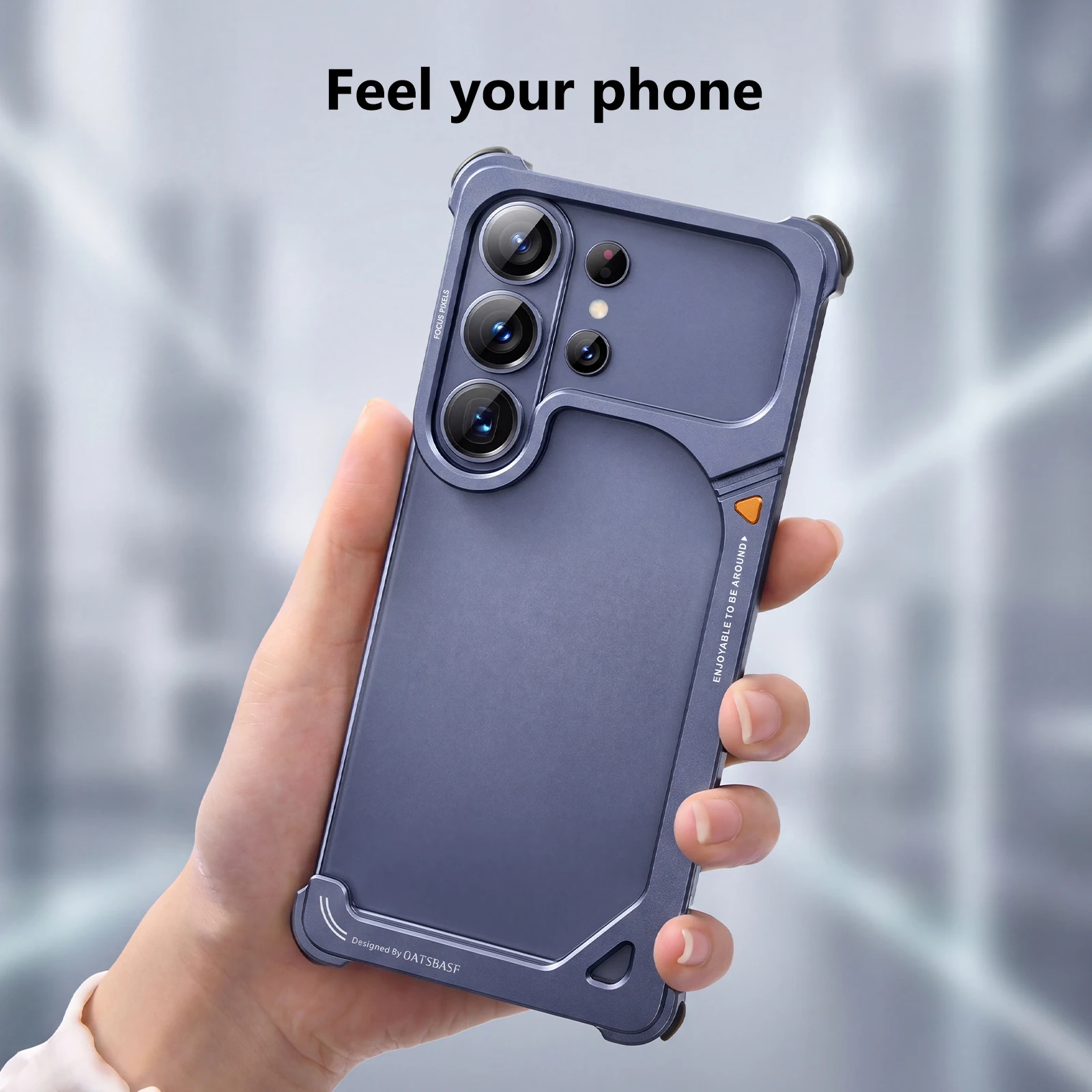 Oatsbasf Metal Phone Case for Samsung Galaxy S26 Ultra " 9 " Shape Phone Cover with 180° Adjustable Kickstand Shock-Proof Bumper view 5