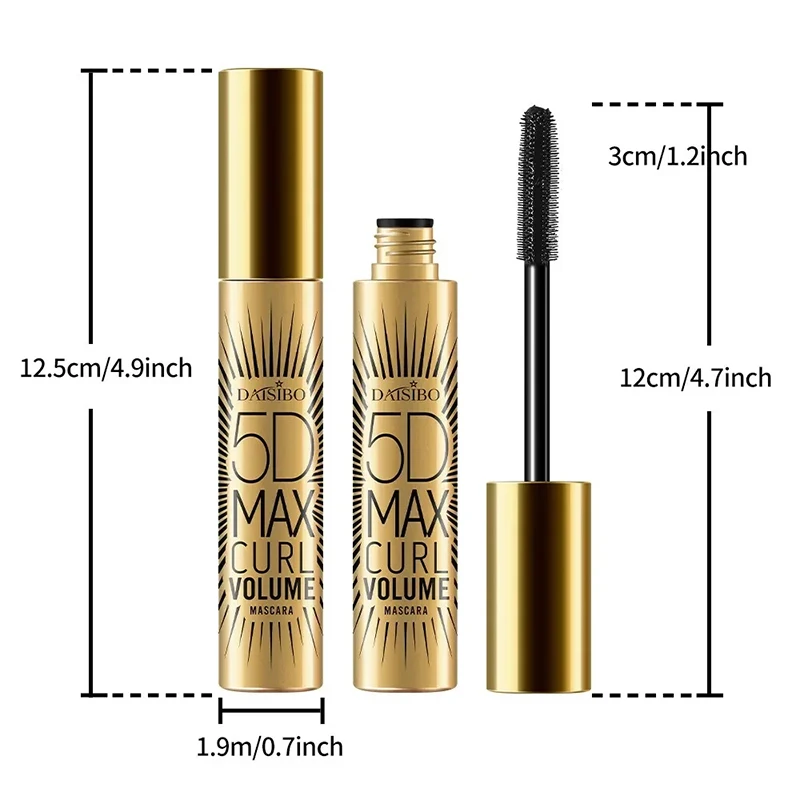 Schwarze Faser Wimpern Volumen Mascara leichte wasserdichte 5d Max Mascara Creme nicht verschmiert Wimpern verlängerung Make-up-Werkzeuge neu