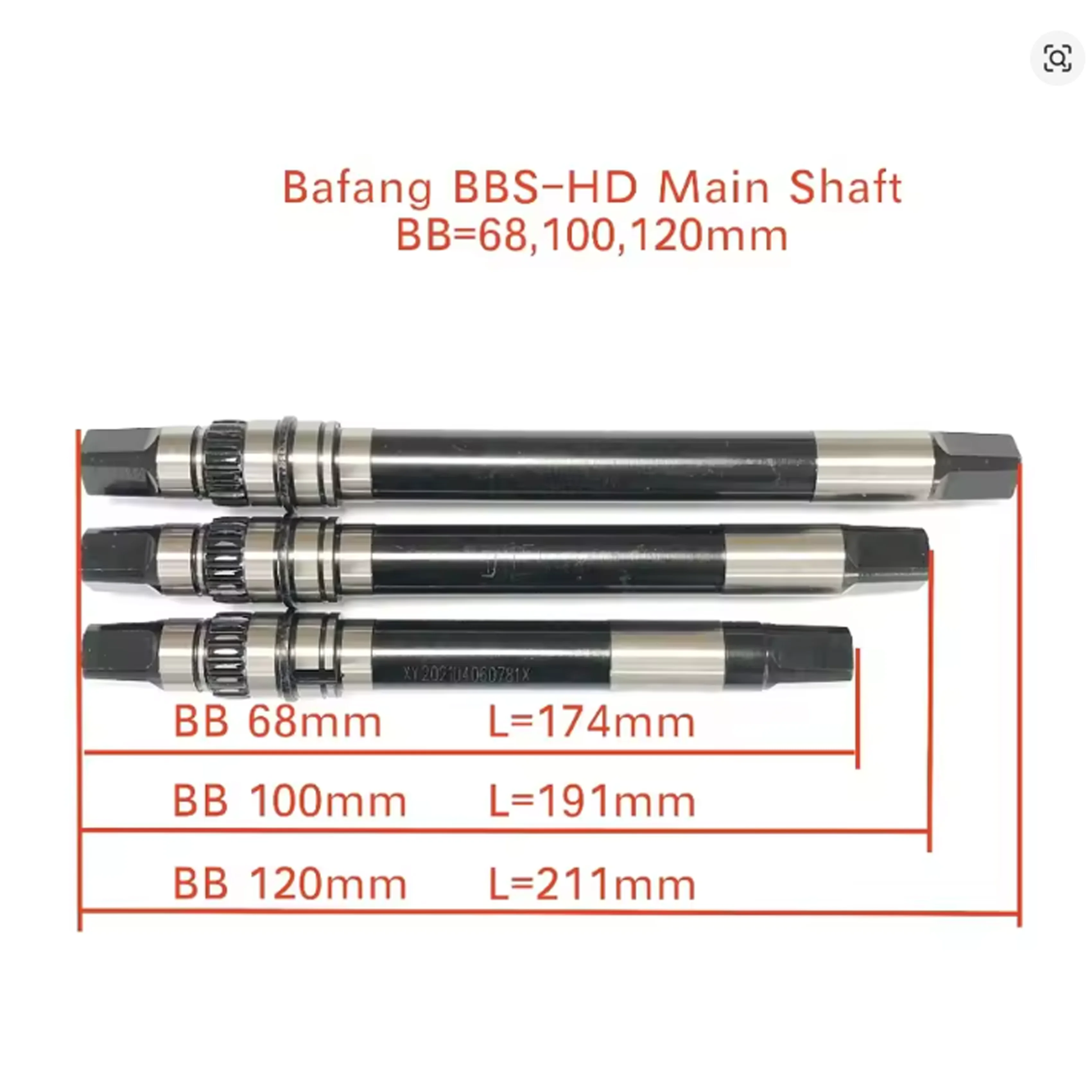 BAFANG Mid Motor BBS0102 BBSHD G320 G340 Shaft 68mm 100mm 120mm Shaft Center Shaft 5-Way Shaft 250W 500W 750W 1000W