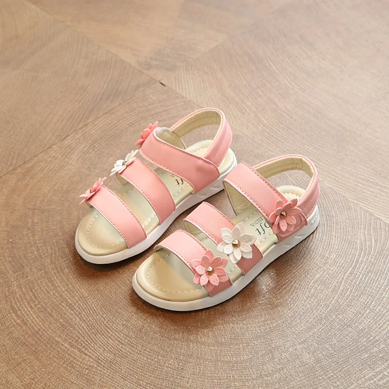 

Children's Soft-soled Shoes Summer T-Strap Closed Toe Little Children's Shoes 2023 Summer Girls Princess Anti-Slip Beach Sandals