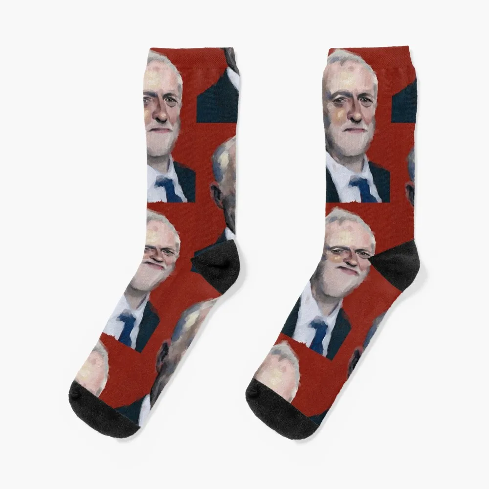 

Painting of Jeremy Corbyn Socks bright garter cute funny sock Wholesale Men Socks Women's