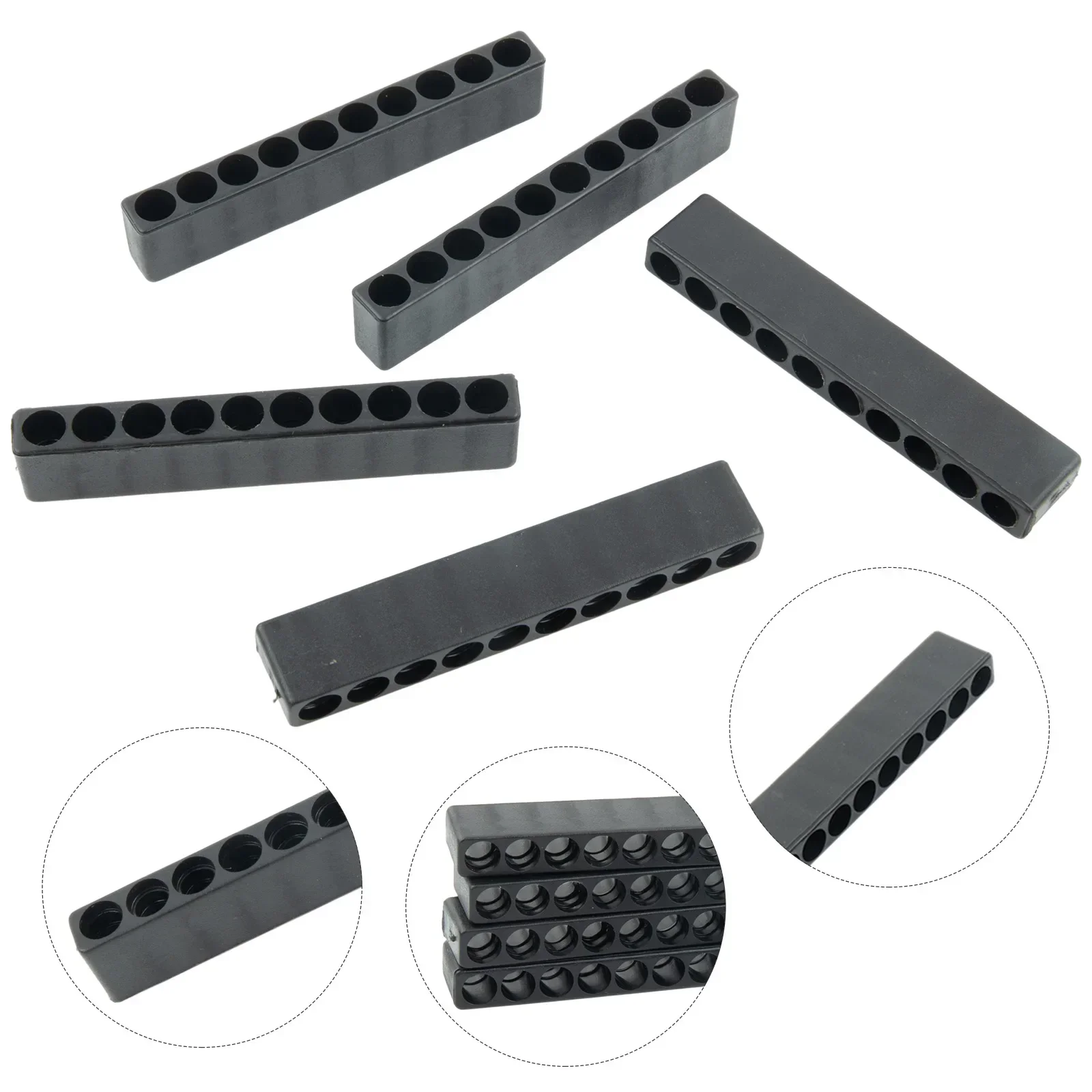 5pcs Screwdriver Bit 10 Hole Holder Hex Shank Screw Driver Drill Bit Storage Rack Household Hand Tool Organization Plastic