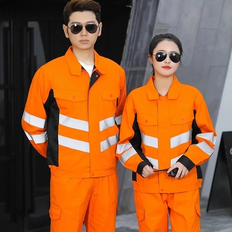 High Visibility Reflective Strip Workpiece Set Factory Auto Repair Special Men's Abrasion and Dirt Resistant Protective Workwear