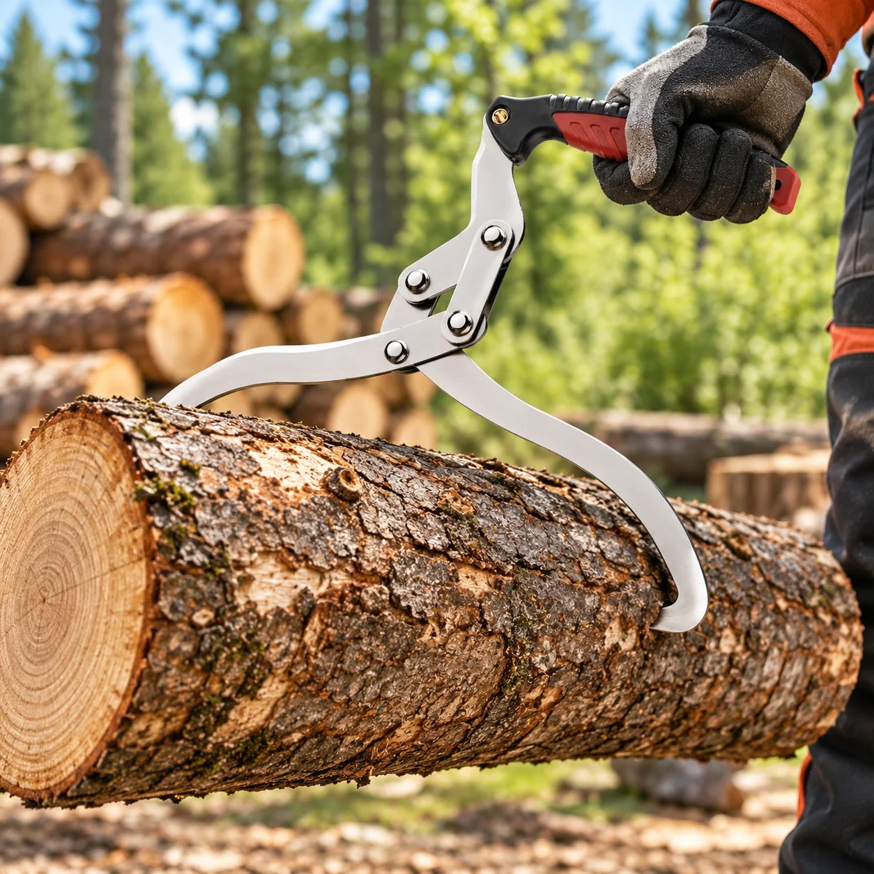 Pinza per legna da ardere, gancio a artiglio, pinza per tronchi, gancio per sollevamento, artiglio in legno, adatto per la movimentazione della legna in giardino, sollevatore per tronchi, attrezzo da