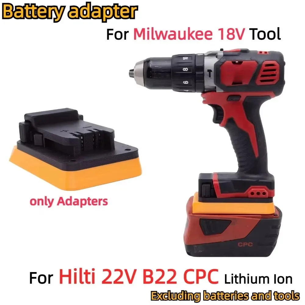 

Adapter for Hilti 22V B22 CPC Li-ion Battery TO for Milwaukee 18V Cordless Electric Drill Tools Converter (Only Adapter)