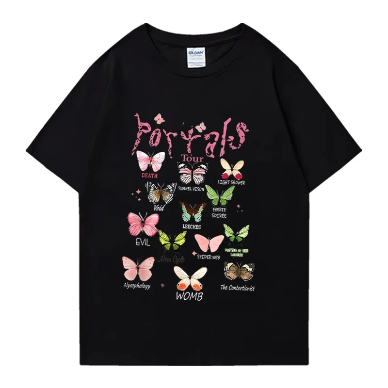 

Singer Melanie Martinez Portals album butterfly black T shirt Unisex funny Oversized short sleeve Tees Unisex Pure Cotton Tops