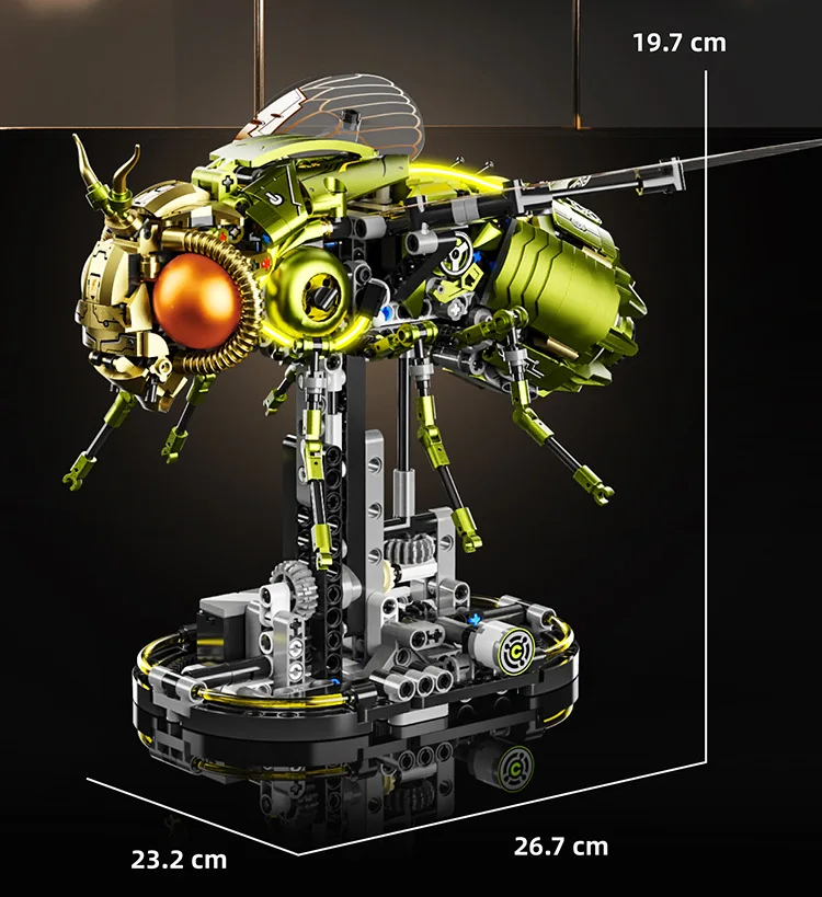 Idee Insekten-Kampf-Mecha-Baustein-Set, Mechanischer Fliegenroboter, Mech-Modell-Sets, Bausteine, Konstruktionsspielzeug mit Licht, als Geschenk – Detail 8