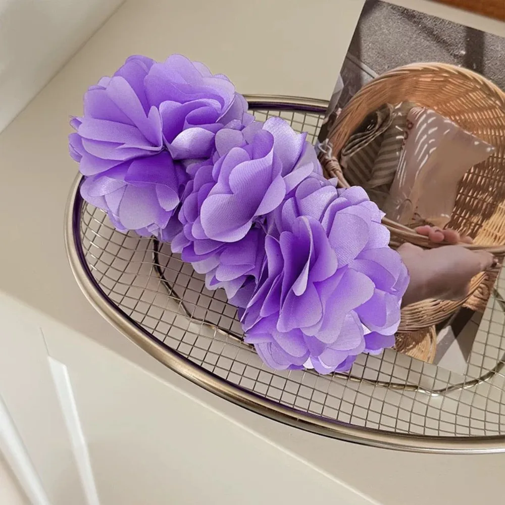 

Cute Solid Color Floral Hair Clip Cloth Large Banana Clip Korean Style Headdress Vertical Clip Women