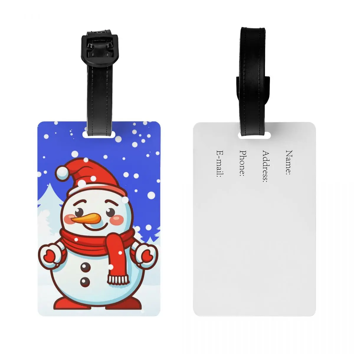 Custom Christmas Snowman Luggage Tag With Name Card New Year Gnome Privacy Cover ID Label for Travel Bag Suitcase