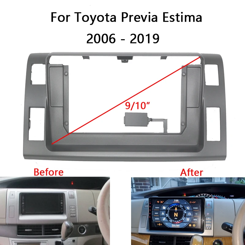 

Автомобильный радиоприемник 10,1 дюйма для Toyota Previa/Estima/Tarago, автомобильный стерео DVD-плеер, панель приборной панели, рамка, лицевая панель