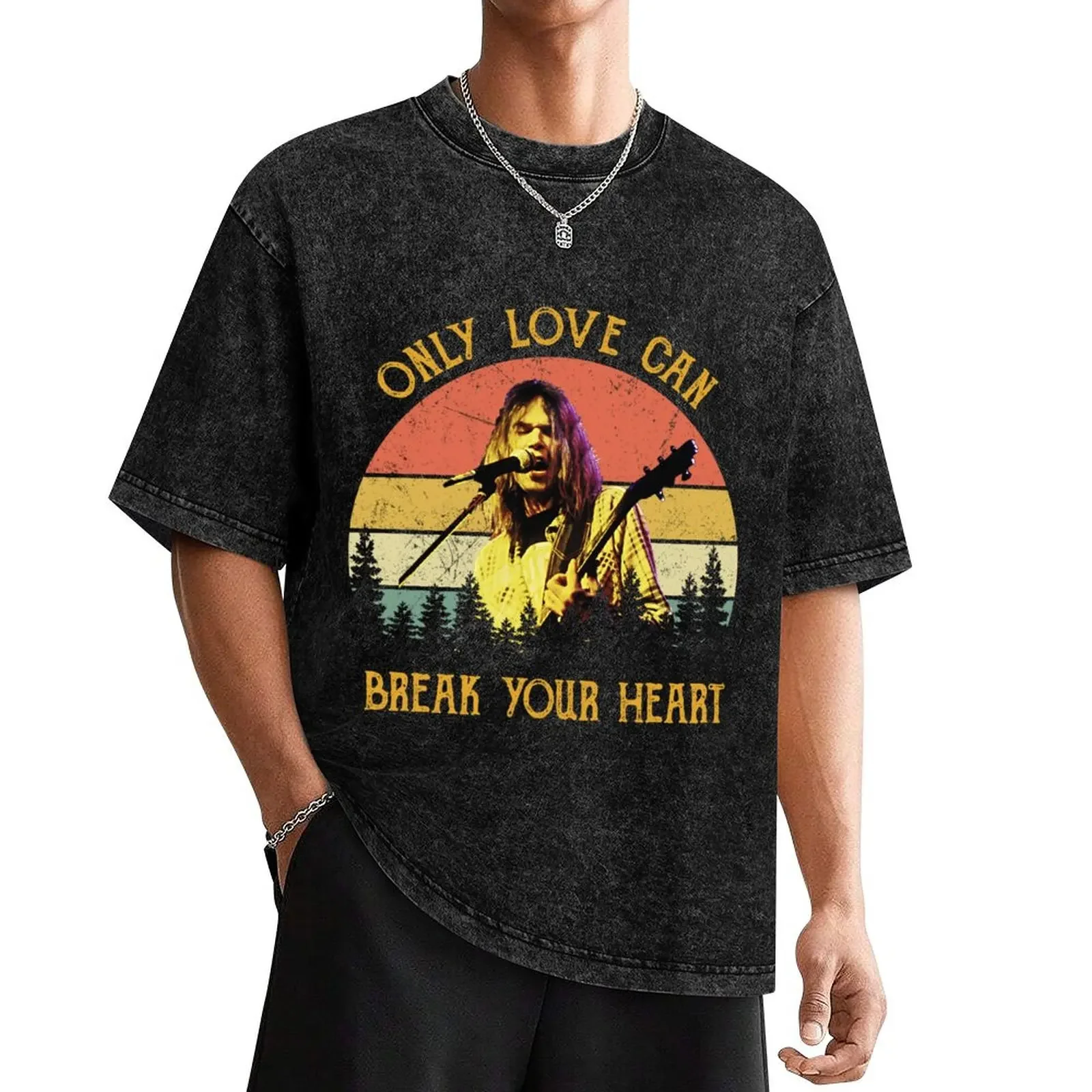 Vintage Retro Young Only Love Can Break Your Heart T-Shirt cute tops cheap stuff shirts graphic tee tee shirts for men